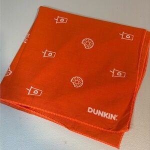 Dunkin’ Branded Bandana/Scarf – Bright Orange | 20” × 21.5” | Holiday Gift Idea